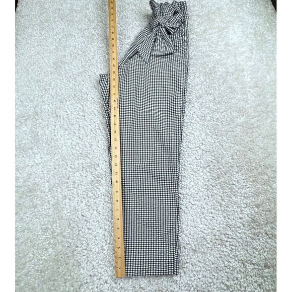 Free People Westside Gingham Seersucker Tie Waist Pant Black White - Picture 11 of 12